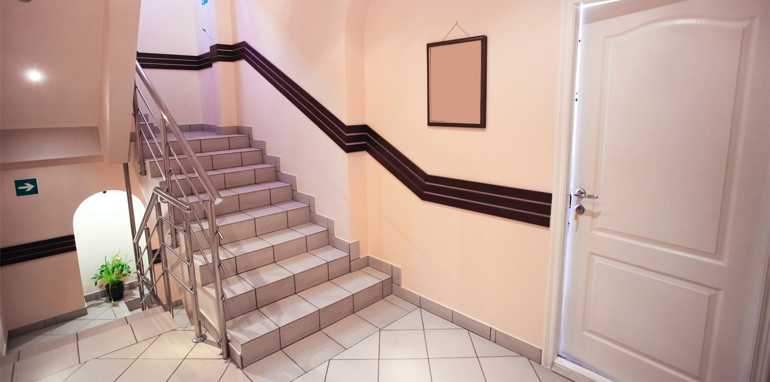 stairwell of a mansion
